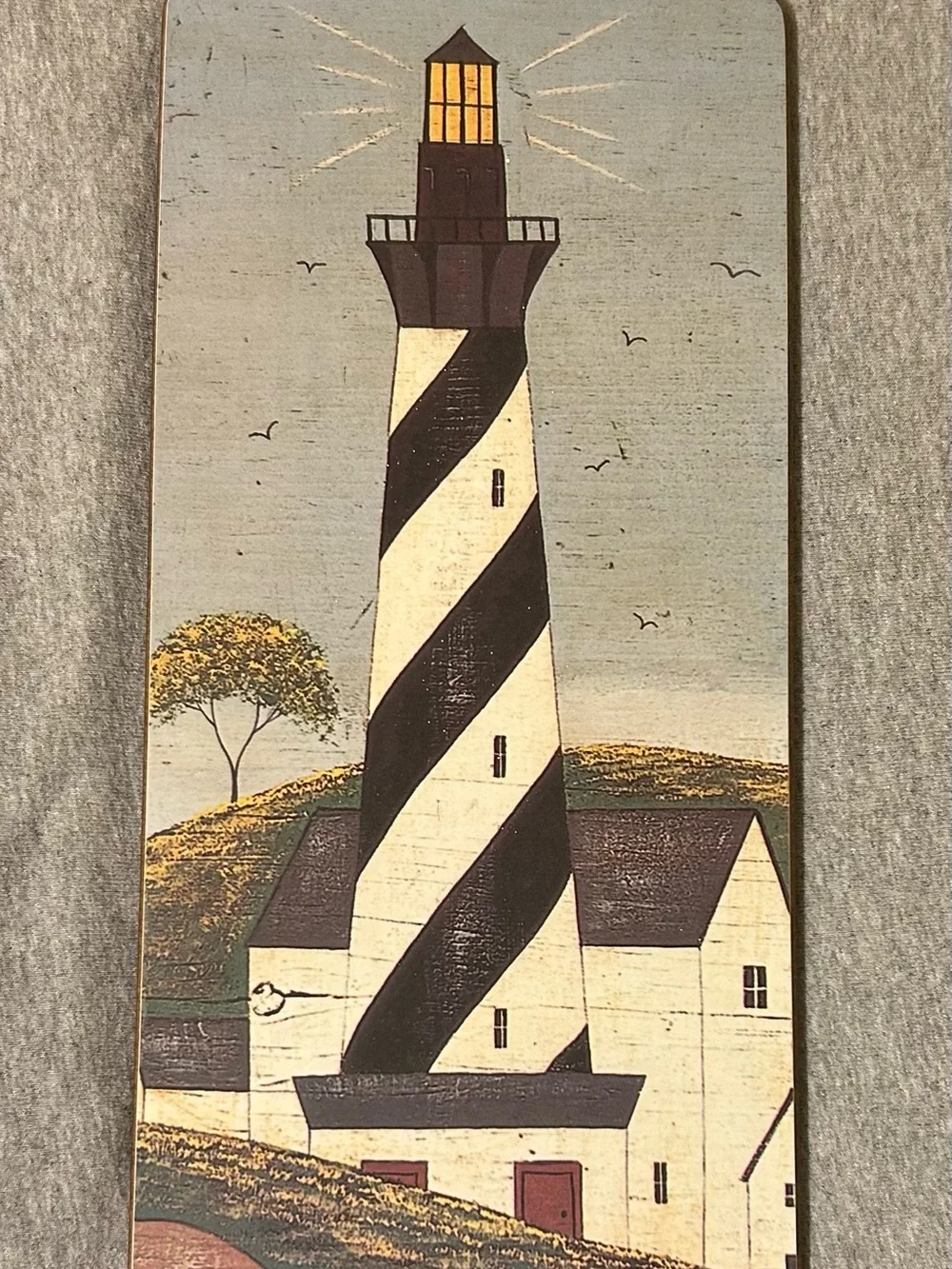 Coastal Lighthouse Wall Art in Cream and Black - Unbranded